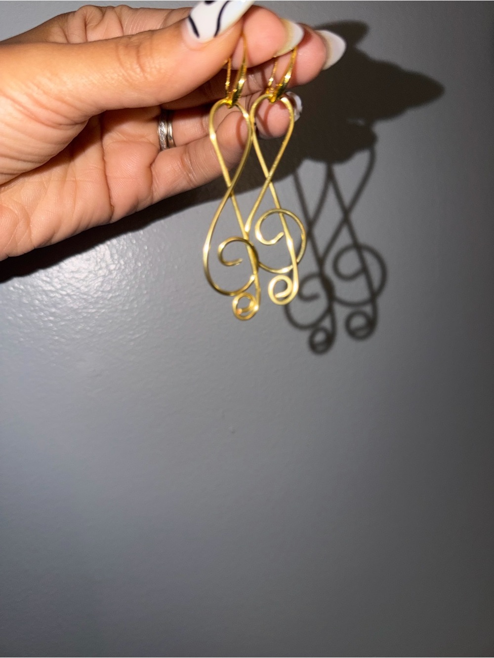 Copper Wire G-Clef Earrings
